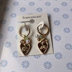 Francesca's Gold Heart Earrings
